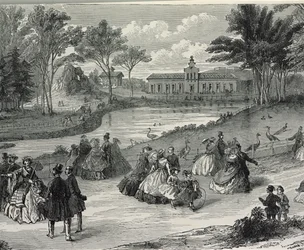 The Jardin dAcclimatation, Pariisi, 1855 (bw-kaiverrus)