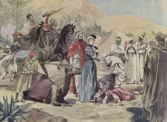 Eurooppalaisen naisen avioliitto arabipäällikön kanssa, Le Petit Journal, 1899