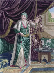 Sultana Asseki, Recueil destampes sur les Costumes du Levantista, kaiverrus Gerard Jean Baptiste Scotin (1671-1716) 1707-08