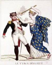 The Unmasked Tyrant - elokuvassa "" Napoleon 1st, karikatyyrit, nuken kokoelma", c. 1814.