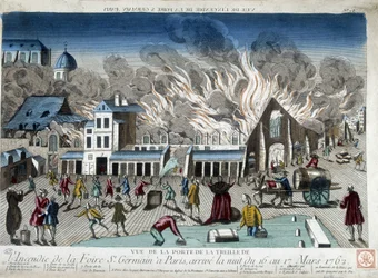 Pariisin St Germain -messujen tulipalo, yö 16. - 17. maaliskuuta 1762 - kaiverrus