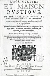 Charles Estiennen teos LAgriculture et Maison Rustique, painos 1641 (koopaino ja kaiverrus)