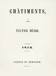 Victor Hugon (1802-85) Les Chatiments (1853) otsikkosivu, julkaistu Genevessä ja New Yorkissa, 1853
