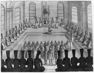Tsaari Aleksei I Mihailovitš (1629-76) vastaanottaa lännen suurlähetystön, Adam Oleariuksen Moskovan, Tartaarin ja Persiassa tekemien erittäin uteliaiden ja erittäin tunnettujen matkojen I osa, kääntäjä Wicq