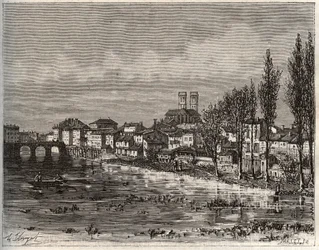 Verdun - Morbihan Bretagnessa - V.A. Malt-Brownin kaiverrus "La France illustrée: maantiede, historia, tilastohallinto". 1884