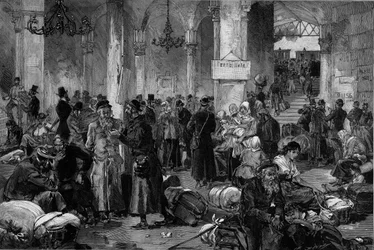 Wien 1882, Pohjois-Fahnin kadonneiden asioiden sali: Venäjällä tapahtuneen antisemitistisen liikkeen rauhoittumisen jälkeen karkotettujen juutalaisten kotiuttaminen Le Monde Illustresta
