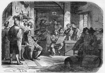 Näkymä Cabaret des Porcheronsista Pariisissa. Tohtori Th. -F. Debray. 1879.