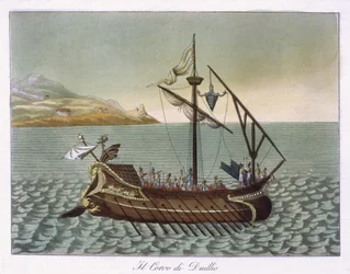 Näkymä Corvuksesta, laivastonnosturista, G. Duillus, 1796