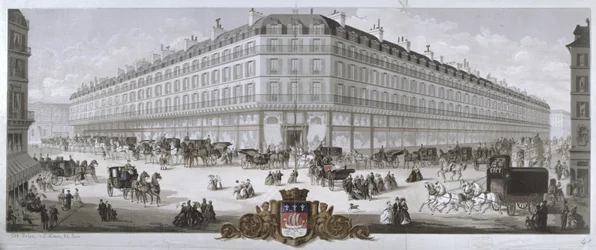 Näkymä Magasins du Louvre -tavaratalolle, Pariisi, 1866