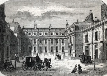 Näkymä opetusministeriöstä, Hotel de Rochechouart rue de Grenelle, Pariisi - (kaiverrus) 1864
