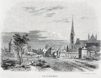 Näkymä Saint Denisin kaupunkiin, 1800-luvun alku.