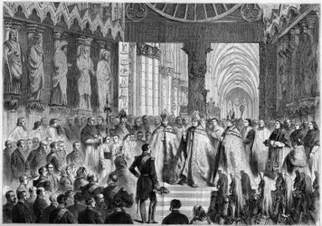 Napoleon III:n (1808-1873) ja Impress Eugenien (1826-1920) vierailu Reimsissä