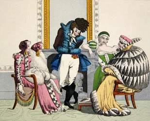 Vierailut Fursissa, levy 38 Le Bon Genrestä, 1800-luvun alku (värikaiverrus)