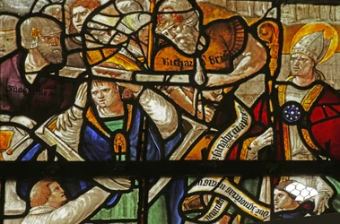 Ikkuna, joka esittää pyhää Thomas Becketia: murha, 1500-1600-luku