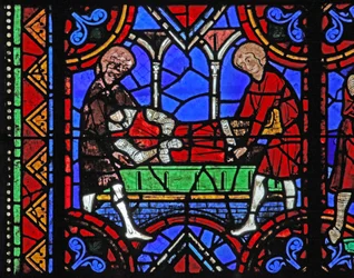 Ikkuna w06, joka kuvaa St Julian of Brioude hautausta