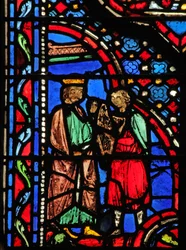 Window w14 David soittaa harppua Saul I Sam XVI:lle 23