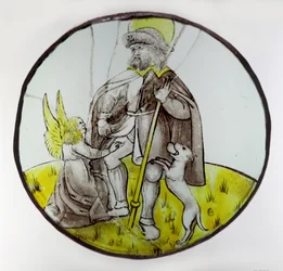 St Rochea kuvaava ikkuna w74