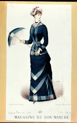 Nainen sateenvarjolla, Le Bon Marché, 1879