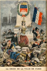 fluctuat nec mergitur - Pariisin kaupungin risti esitellään Pariisin vaakunassa, kuvitus englanninkielisestä "Le Petit Journal" -sanomalehdestä 5. toukokuuta
