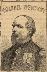 ranskalaisen eversti Pierre Philippe Denfert-Rochereaun muotokuva - 1870-71 (kaiverrus).