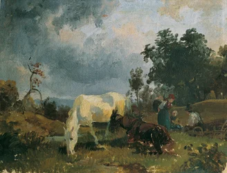 Harmaa hevonen nummella