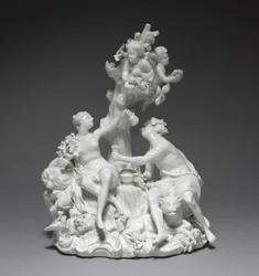 Bacchus ja Venus, valmistaja Tournay Factory, Belgia, n. 1755