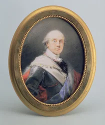 Nassau-Siegenin prinssi Charles Nicholas Othonin muotokuva, 1790 (wc ja guassi norsunluun päällä)