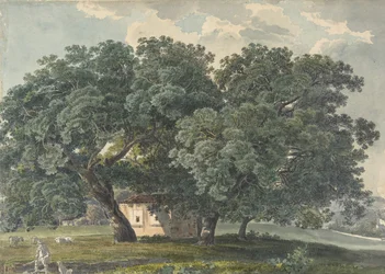 Italialainen maisema puilla recto, 1815-21.