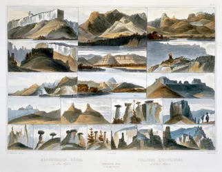 "Remarkable Hills on Upper Missouri", 1844