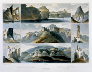 "Remarkable Hills on Upper Missouri", 1844