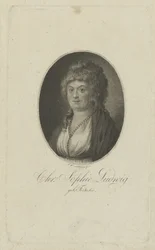 Muotokuva kirjailijasta Christiane Sophie Ludwig, os. Fritsche 1764-1815, n. 1810