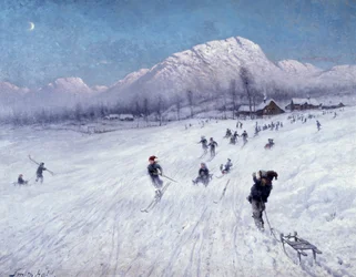 Talviiltapäivä Ulrikenin alla (Bergen) (öljy kankaalle)