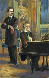 Wagner ja kuningas Ludwig II, n. 1900 (värilitho)