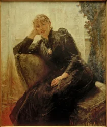 F. von Uhde, Damenbildnis (Porträt Therese Karl)