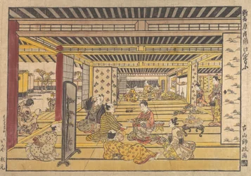 Käsisumo-peli New Yoshiwarassa, n. 1740.