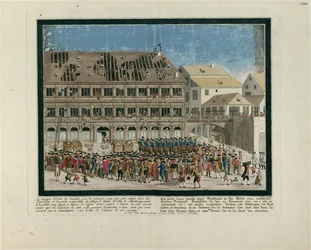 Päivä 21. heinäkuuta 1789. Strasbourgin kaupungintalon myrsky 21. heinäkuuta 1789, n. 1790.
