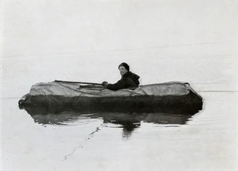 Campbell Afloat in a Kajak, 1911, 1913