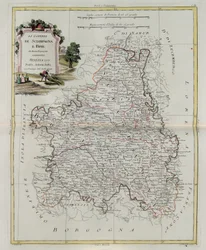 Governances of Champagne and Brie, G. Zulianin kaiverrus otettu Venetsiassa vuonna 1777 julkaistun uusimman atlasin Tome I:stä, Antonio Zatta, yksityinen kokoelma