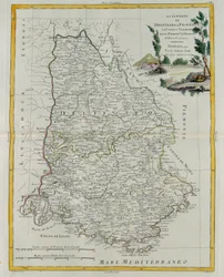 Governances of Dauphin, Provence, County of Venaissin ja Principate of Orange, G. Zulianin kaiverrus otettu Tome I:stä Venetsiassa vuonna 1777 julkaistusta uusimmasta atlasista, jonka Antonio Zatta, Priv
