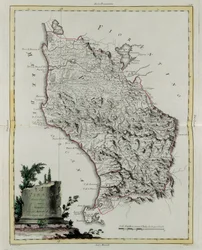 Pisan alue, G. Zulianin kaiverrus otettu Antonio Zattan Venetsiassa vuonna 1783 julkaiseman "Uusimman atlasin" Tome II:sta, yksityinen kokoelma