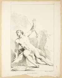Kuva, First Book of Academie Figures, jonka osaksi kaivertavat Royal Academyn professorit