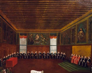 Tuomio Qarantia Criminalin salissa (The Council of Forty) (öljy kankaalle)