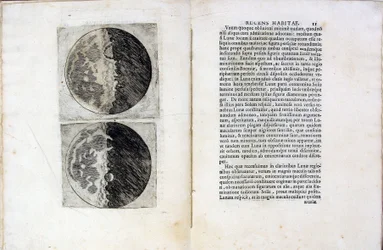 Galileo Galilein Sidereus Nuncius Sidereal Messenger -kirjan lehti, 1610