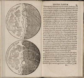 Galileo Galilein Sidereus Nuncius Sidereal Messenger -kirjan lehti, 1610