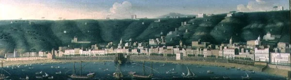 Näkymä Napoliin mereltä Castel dellOvon ja Chiaian esikaupunkien kanssa, 1731