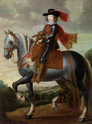 Itävallan Ferdinandin (1609-1641) muotokuva (Don Fernando) - Itävallan kardinaali-Infante Ferdinandin ratsastusmuotokuva Peinture de Caspar de Crayer (1584-1669) 1650-1669 Öljy kankaalle - Groeningemuseum, Brugge