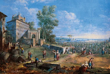 Gaspare Vanvitellin sadonkorjuumaalaus (Gaspar van Wittel, Caspar Van Vitelli) (1653-1736) Prato, Kansalaismuseo