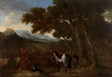 Dughet - Maisema, jossa erakko saarnaa eläimille, 1637 - 1638