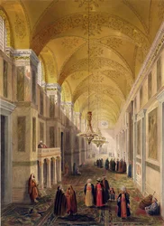 Haghia Sophia, levy 2: Narthex, kaiverrus Louis Haghe (1806-85), julkaistu 1852