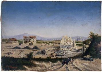 Le Fort de Vanves vuoden 1870 sodan aikana, noin 1870 (öljy kankaalle)